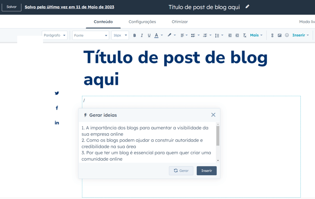 IA gratuita para escrever blogs