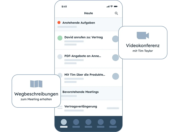 Anrufe wurden in der Mobil-App protokolliert