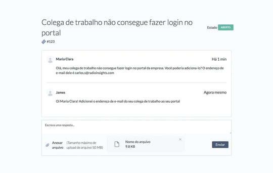 captura de tela mostra portal de cliente personalizado