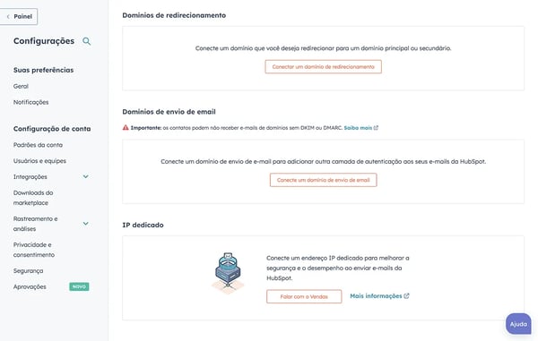 captura de tela mostra como usar um IP exclusivo para e-mails
