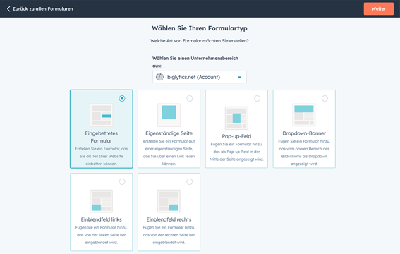 Formulartypen in der Übersicht