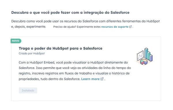 como instalar a sincronização de dados entre a HubSpot e a Salesforce