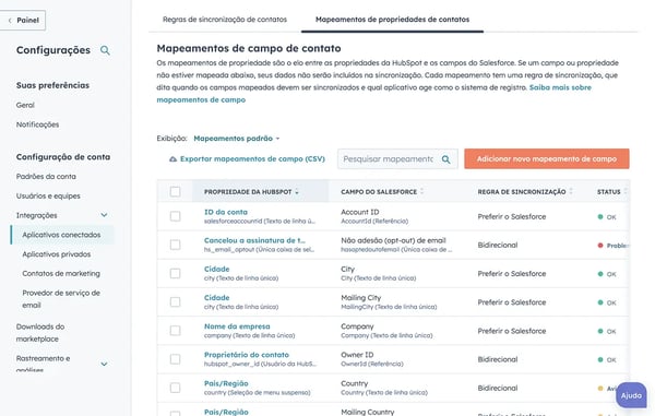 compartilhamento de leads na integração da HubSpot com a Salesforce
