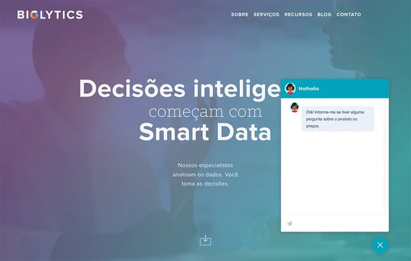 chat ao vivo da ferramenta de Conversas da HubSpot
