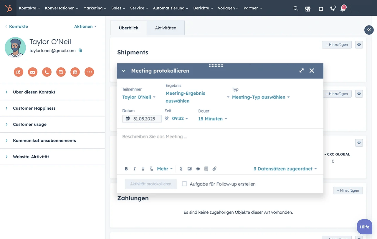 Meeting Scheduler Software UI mit Terminbuchung