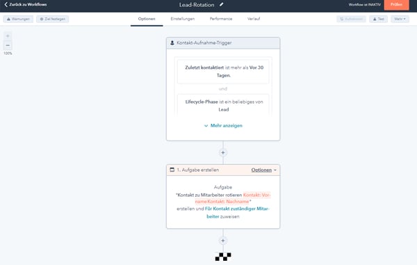 Sales Hub-Benutzeroberfläche zeigt Automatisierung der Dealpipeline