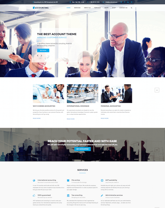 best Accounting WordPress Themes: Accounting theme demo