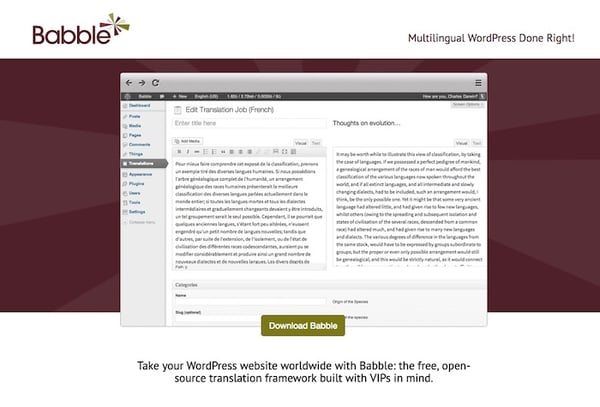 babble translation plugin  Translation Plugins for Multilingual WordPress Sites