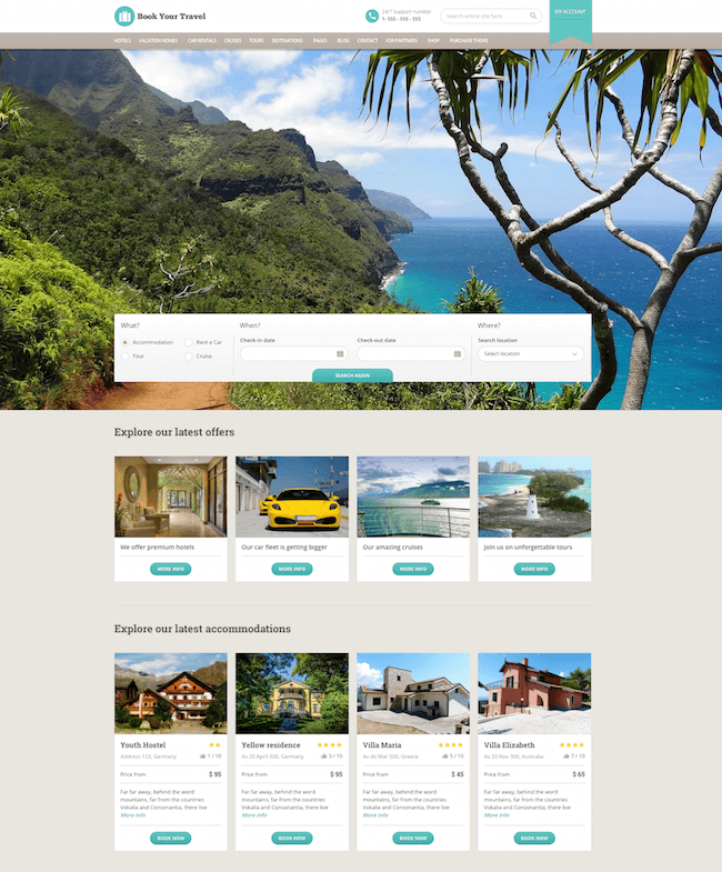 Book Your Travel WordPress Theme