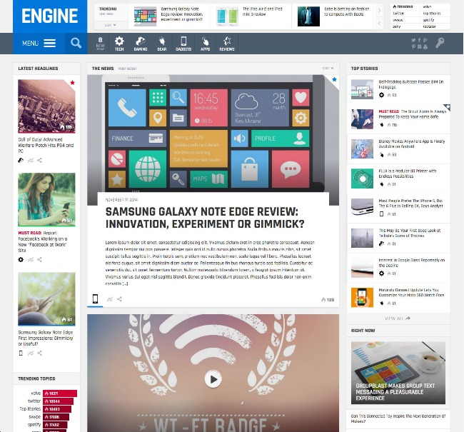Engine right-to-left (RTL) WordPress theme