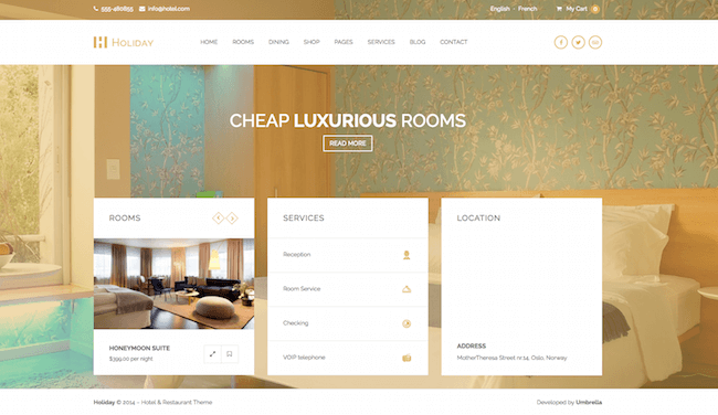 Holiday Hotel WordPress Theme