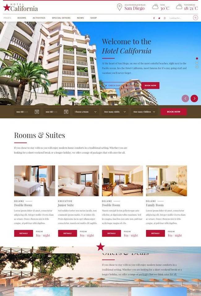 Hotel California Wordpress theme
