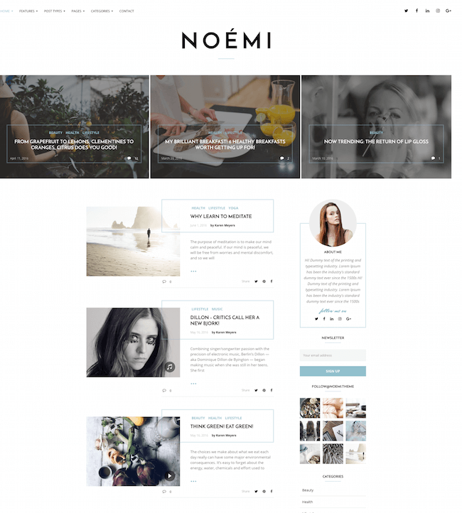 Noemi WordPress Theme