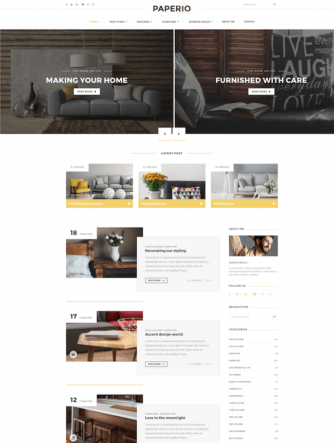 Paperio Blogging Theme