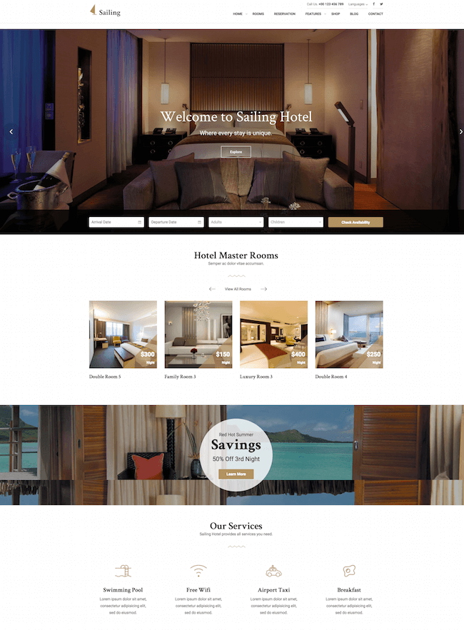 Sailing WordPress theme