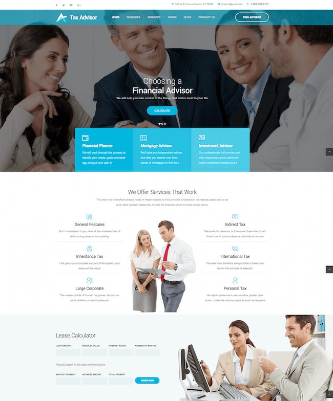best accountant WordPress Themes: Tax Advisor 