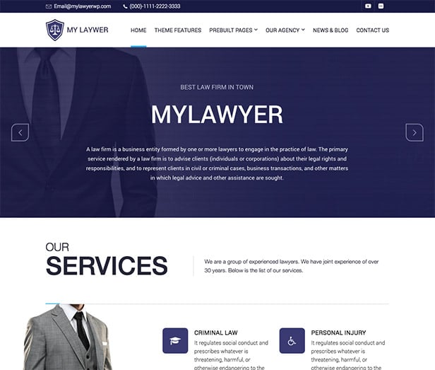 MyLawyer WordPress Theme