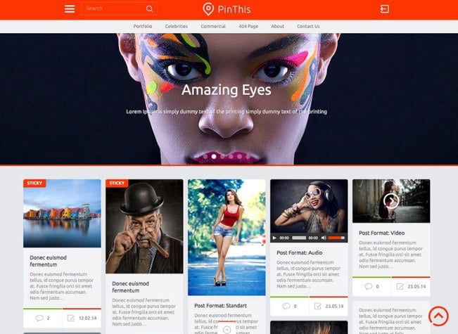 PinThis right-to-left (RTL) WordPress theme