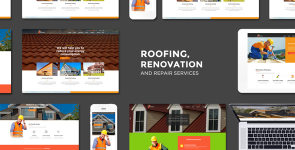 Industrial - Roofing, Renovation and Repair Service WordPress Theme 