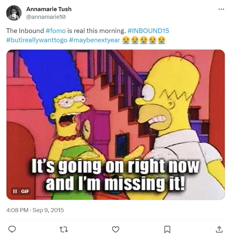 Inbound FOMO tweet