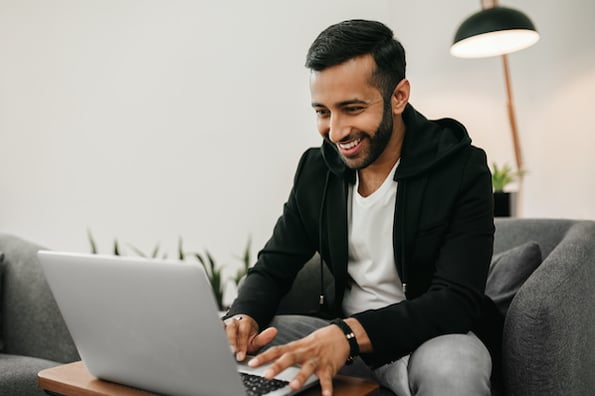 man learning how to bold and format text in HTML