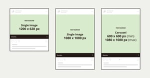 Instagram displays different ad sizes.