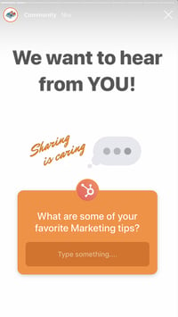 HubSpot Questions INstagram Story