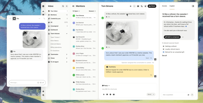 Intercom, support ticketing