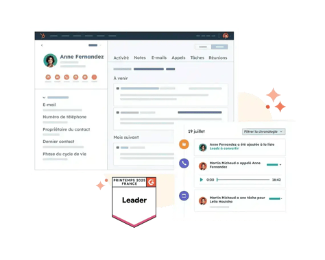 Interface Hubspot pour construire des liens avec la clientèle