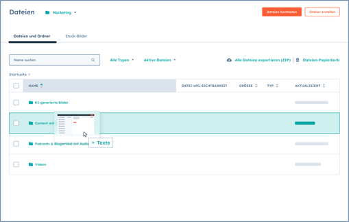 HubSpot Content Hub Dateimanager