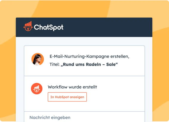 Vereinfachte Benutzeroberfläche in HubSpot, die den Workflow einer E-Mail-Nurturing-Kampagne zeigt