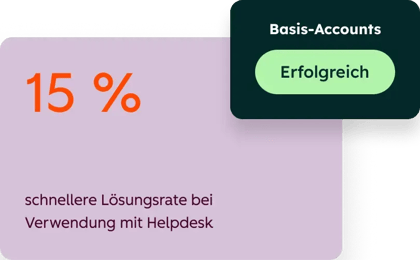 HubSpot-Kundenunternehmen, die den Customer Agent nutzen, verzeichnen 15&nbsp;% schnellere Lösungsraten, wenn sie mit Helpdesk arbeiten