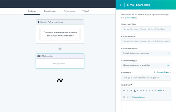 Ansicht eines Workflows zur Automatisierung von NPS-Feedback