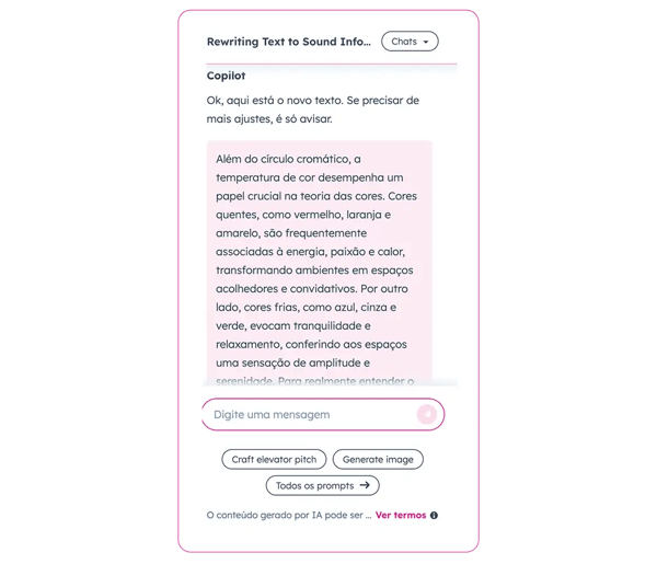edição de conteúdo para aplicar o tom de voz