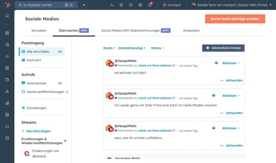 Social Inbox von HubSpot