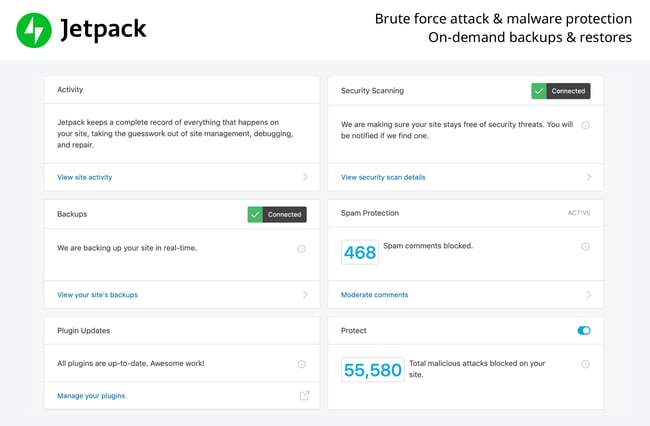You can view the total number of attacks on your site from your Jetpack dashboard