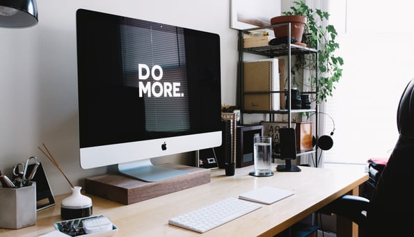 Desktop computer screen with text 