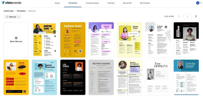 Job search process choose a resume template with VistaCreate-1