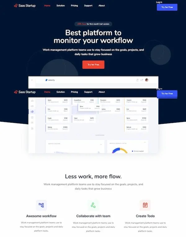 Jupiter theme demo for tech startup