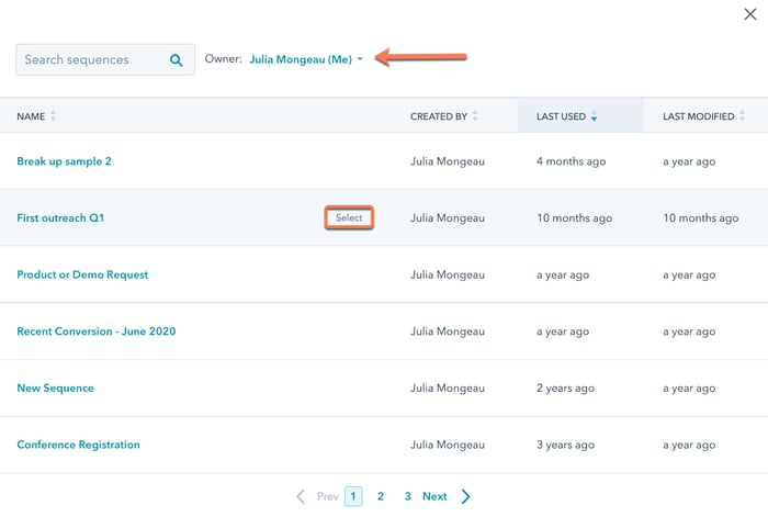 select-sequence-from-chrome-extension