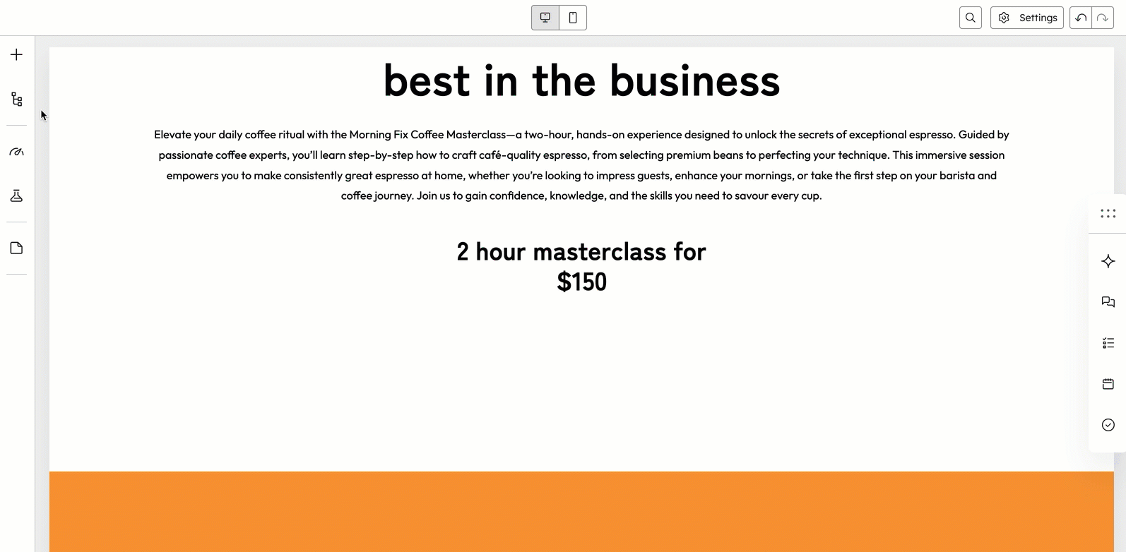 Animation de glisser-ajouter le module de paiements à un éditeur de page HubSpot