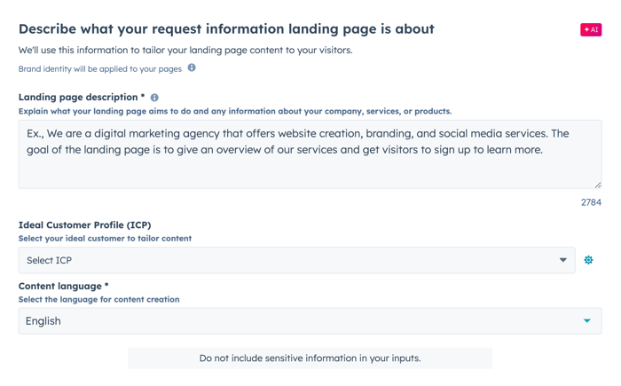 describe-request-to-create-landing-page