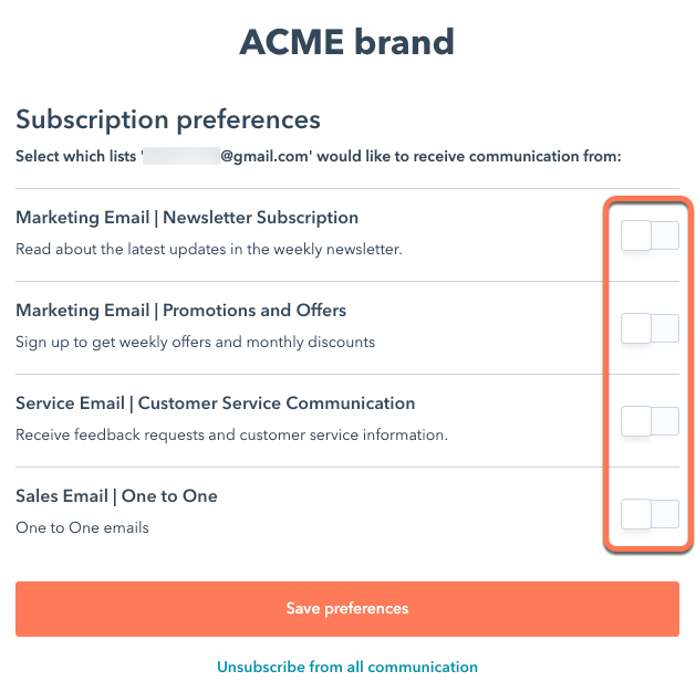 Prompt for an unsubscribed contact to receive a resubscription email after filling out a form.