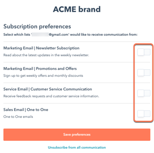 Prompt for an unsubscribed contact to receive a resubscription email after filling out a form.