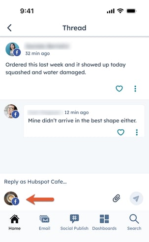Change profile pic hubspot mobile social reply