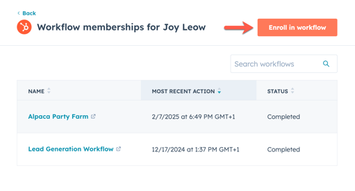 Enroll in workflow