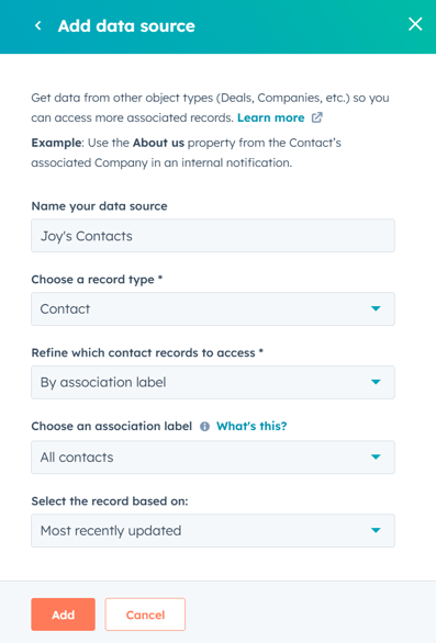 KB - add data source panel