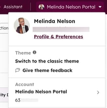 A screenshot showing the profile name and number.