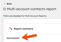 A screenshot showing the multi-account tag on a report.
