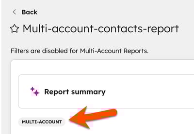 A screenshot showing the multi-account tag on a report.